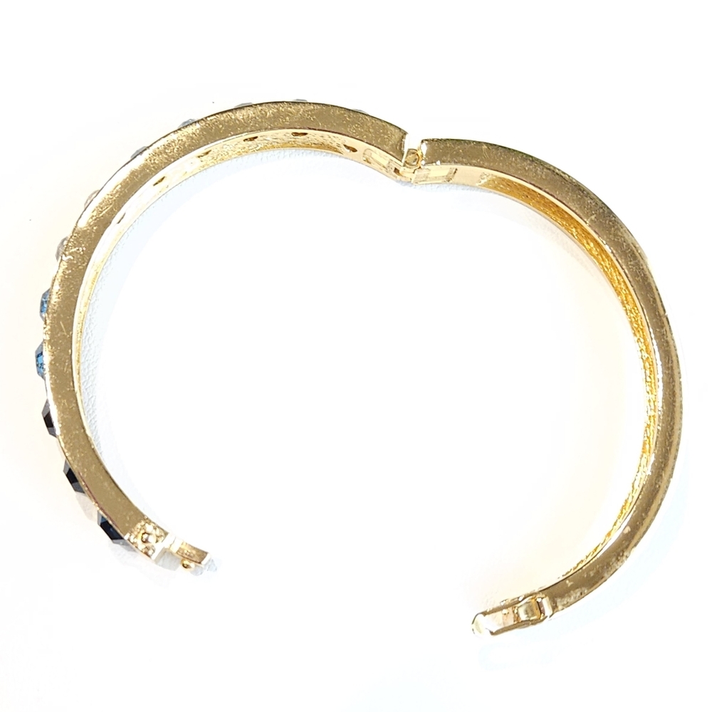 Christian Dior Bracelet Vintage Swarovski Blue Crystal Chr.Dior Gold Bracelet - Picture 9 of 16